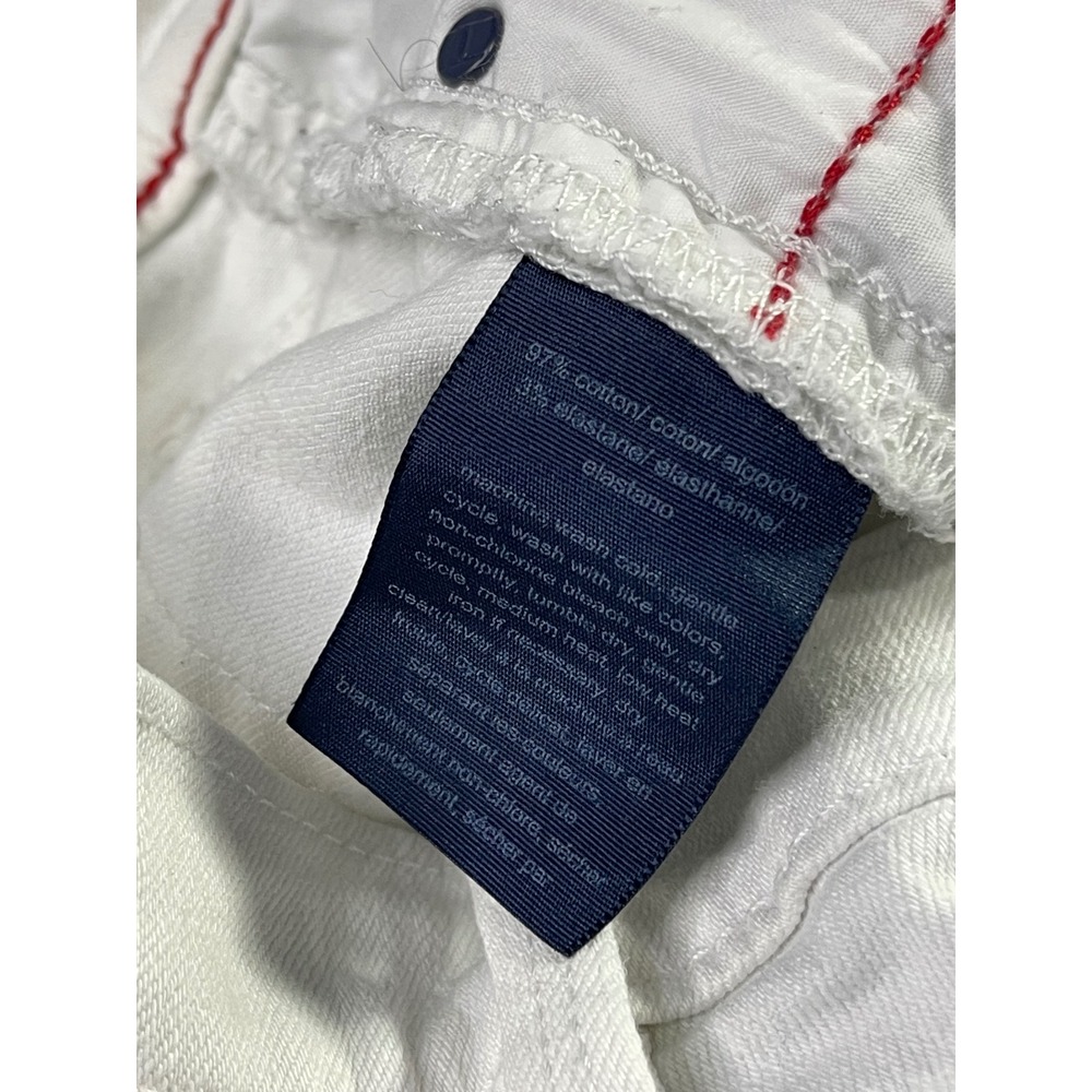 Tommy Hilfiger Womens White Denim Cuffed Shorts Size 10 Mid Rise Stretch - Picture 4 of 10